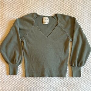 Abercrombie & Fitch Balloon Sleeve Ribbed Sweater